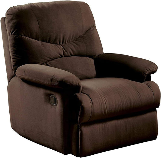 Comfortable Soft Chocolate Brown Microfiber Manual Recliner