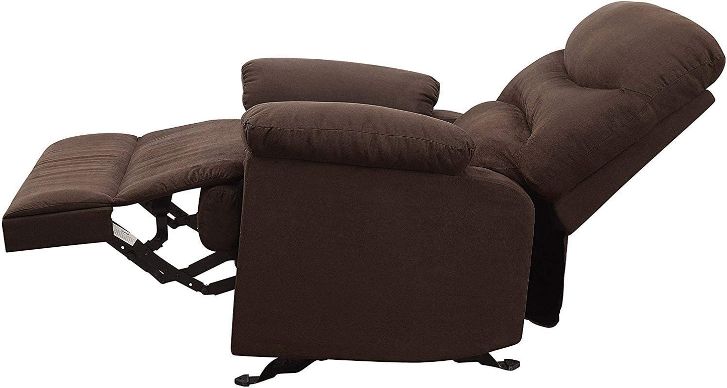 Comfortable Soft Chocolate Brown Microfiber Manual Recliner